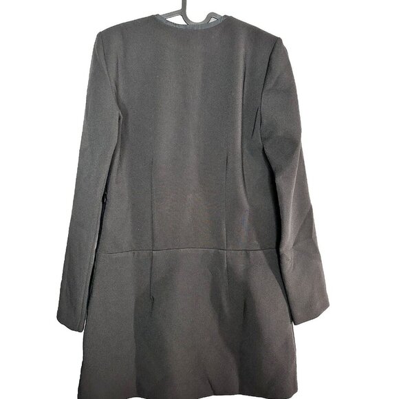 THE KOOPLES Short Black Crossover Long Sleeve Dress S Preppy Cocktail Career - Picture 7 of 10